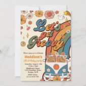 Let's Get Groovy Retro Rainbow 6th Birthday Kaart (Voorkant)