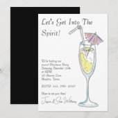 '"Let's Get Into The Spirit" Kerstfeest Invitatie' Kaart (Voorkant / Achterkant)