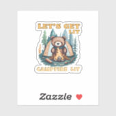 Let's Get Lit. Campfire Lit. Camping Lover Classic Sticker (Vel)