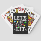 Let's Get Lit Christmas Party Funny - Kerstlicht Pokerkaarten (Achterkant)