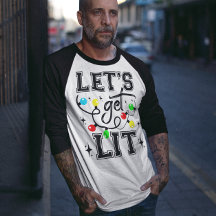 Let's Get Lit Christmas Party Funny - Kerstlicht