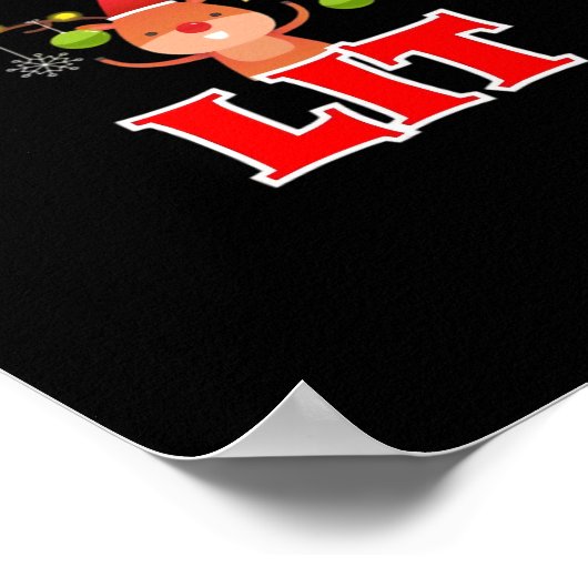 Let's Get Lit Christmas Reindeer Funny Poster (Hoek)