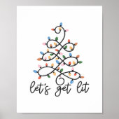 Let's Get Lit Christmas Tree Lights Classic Poster (Voorkant)