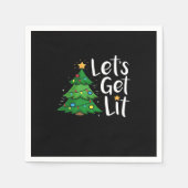 Let's Get Lit Christmas Tree Lights Funny Classic Servet (Voorkant)