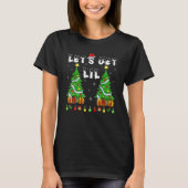 Let's Get Lit Drinking Santa Hat Christmas Lights T-shirt (Voorkant)