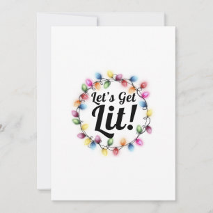 Let's Get Lit! – Feestelijke Kerstverlichting Desi Feestdagenkaart