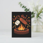 Let's Get Lit Firepit - Schattigee Marshmallow & H Briefkaart (Staand voorkant)