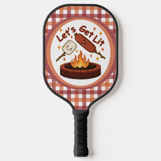 Let's Get Lit Firepit - Schattigee Marshmallow & H Pickleball Paddle (Voorkant)