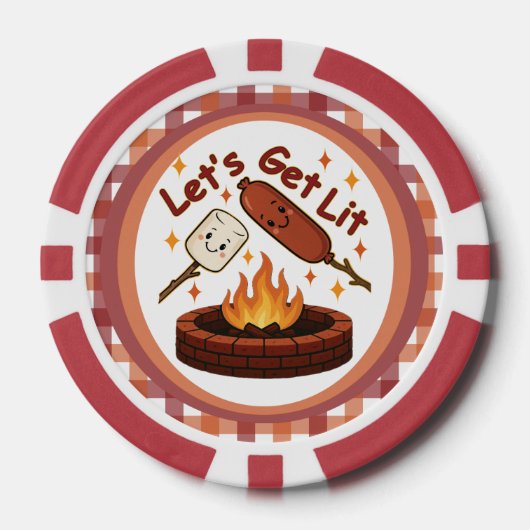 Let's Get Lit Firepit - Schattigee Marshmallow & H Poker Chips (Voorkant)