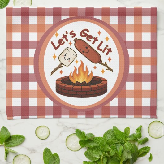 Let's Get Lit Firepit - Schattigee Marshmallow & H Theedoek (Gevouwen)