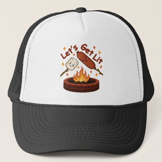 Let's Get Lit Firepit - Schattigee Marshmallow & H Trucker Pet (Voorkant)