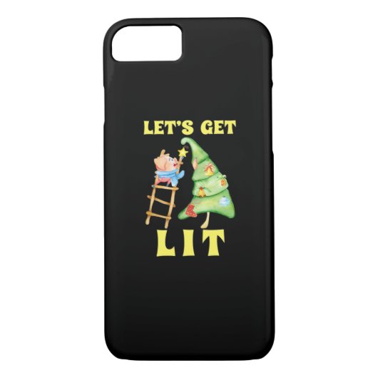 Let's Get Lit Funny Christmas Drink Classic Case-Mate iPhone Case (Achterkant)
