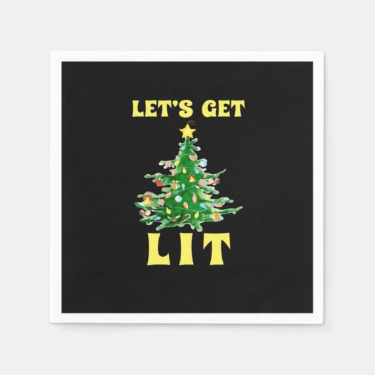 Let's Get Lit Funny Christmas Drink Classic Servet (Voorkant)