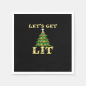 Let's Get Lit Funny Christmas Drink Classic Servet (Voorkant)