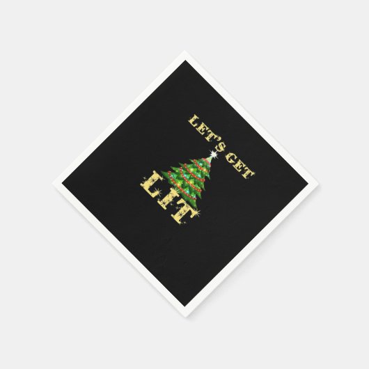 Let's Get Lit Funny Christmas Drink Classic Servet (Hoek)