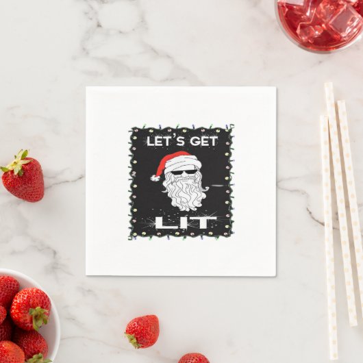 Let's Get Lit Funny Christmas Drink Essential Servet (Insitu)