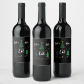 Let's Get Lit Funny Christmas Drink Essential Wijn Etiket (Flessen)