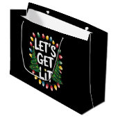Let's Get Lit Funny Christmas Drinking Xmas Lights Groot Cadeauzakje (Voorkant Gekanteld)