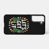Let's Get Lit Funny Christmas Drinking Xmas Lights Samsung Galaxy Hoesje (Achterkant horizontaal)