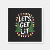 Let's Get Lit Funny Christmas Drinking Xmas Lights Servet (Voorkant)
