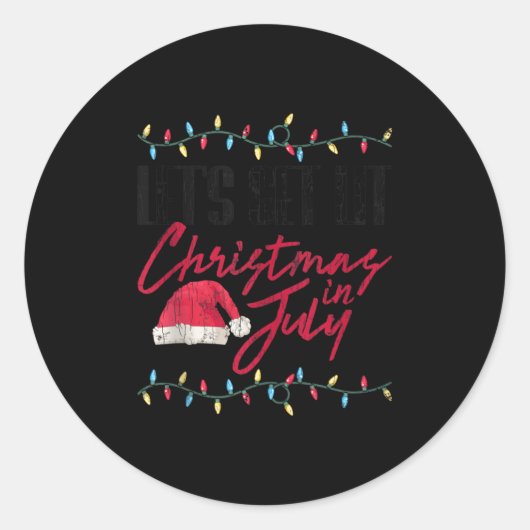 Let's Get Lit Funny Christmas In July Graphic Tank Ronde Sticker (Voorkant)