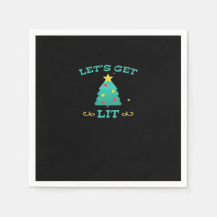 Let's Get Lit Funny Drink Drink kerstboom Servet