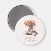 Let's Get Lost - Boeken, koffie en regen rustiek Magneet (Voorkant / Achterkant)