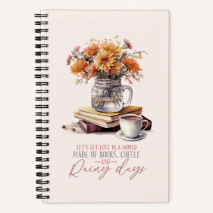 Let's Get Lost - Boeken, koffie en regen rustiek Notitieboek