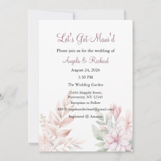 Let's get Maui'd Wedding Invitation, Bridal shower Kaart