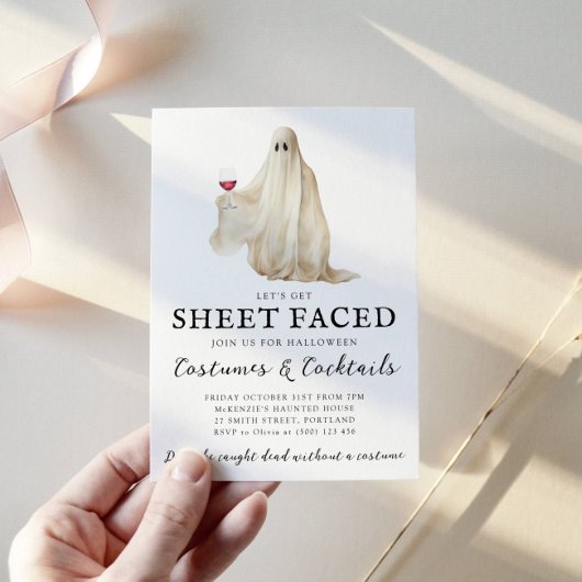 Let's Get Sheet Faced Halloween Invitation