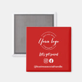 Let's get social Icons Connect Social Handle Red Magneet (Voorkant / Achterkant)