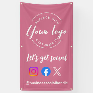 Let's Get Social Media website Custom roze Spandoek