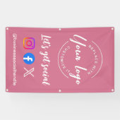 Let's Get Social Media website Custom roze Spandoek (Horizontaal)