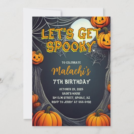 Let's Get Spooky Birthday Kaart (Voorkant)