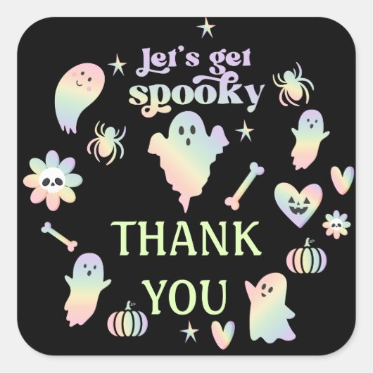 Let's Get Spooky,Halloween party  Vierkante Sticker (Voorkant)