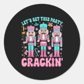Let's Get This Party Crackin' Nutcracker Nk Christ Ronde Sticker (Voorkant)