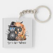 Let's Get Wicked | Black Witch Cat Sleutelhanger (Achterkant)