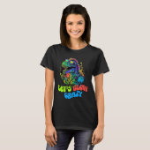 Let's Glow Crazy Dinosaur  Glow Party for kids adu T-shirt (Voorkant volledig)