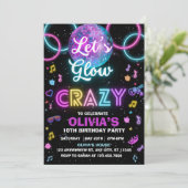 Let's Glow Crazy discofeest uitnodiging - discobal (Staand voorkant)