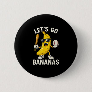 Lets Go Banana Retro Boys Kinder Mannen Jeugd Ronde Button 5,7 Cm