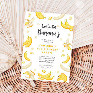 Let's Go Bananas Birthday Invitation Kaart