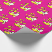 Let's Go Bananas, Helderroze Cadeaupapier (Hoek)