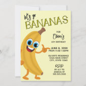 Let's Go Bananas Kids Birthday Invitation (Devant)