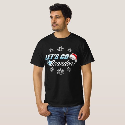 Lets Go Brandon Funny Kerstmis T-shirt (Voorkant volledig)
