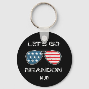 Lets Go Brandon Funny Meme Biden Monogram Sleutelhanger