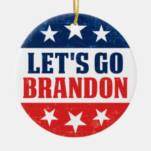 Lets Go Brandon grappige anti joe Biden pro troef Keramisch Ornament