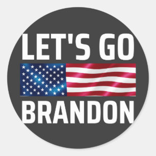 lets go brandon laat brandon merken ronde sticker