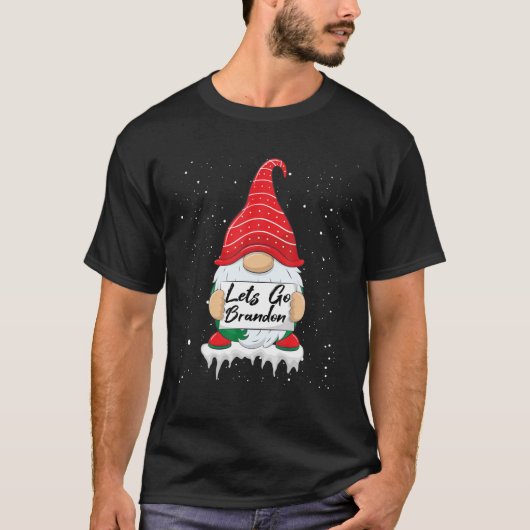 Lets-Go-Brandon T-shirt Funny Kerstgnome Let's-Go (Voorkant)