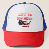 LET'S GO BRANDON Trump 2024 Amerikaanse vlag MAGA Trucker Pet (Voorkant)