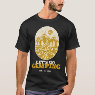 Lets Go Camping Adventureee retro T-shirt